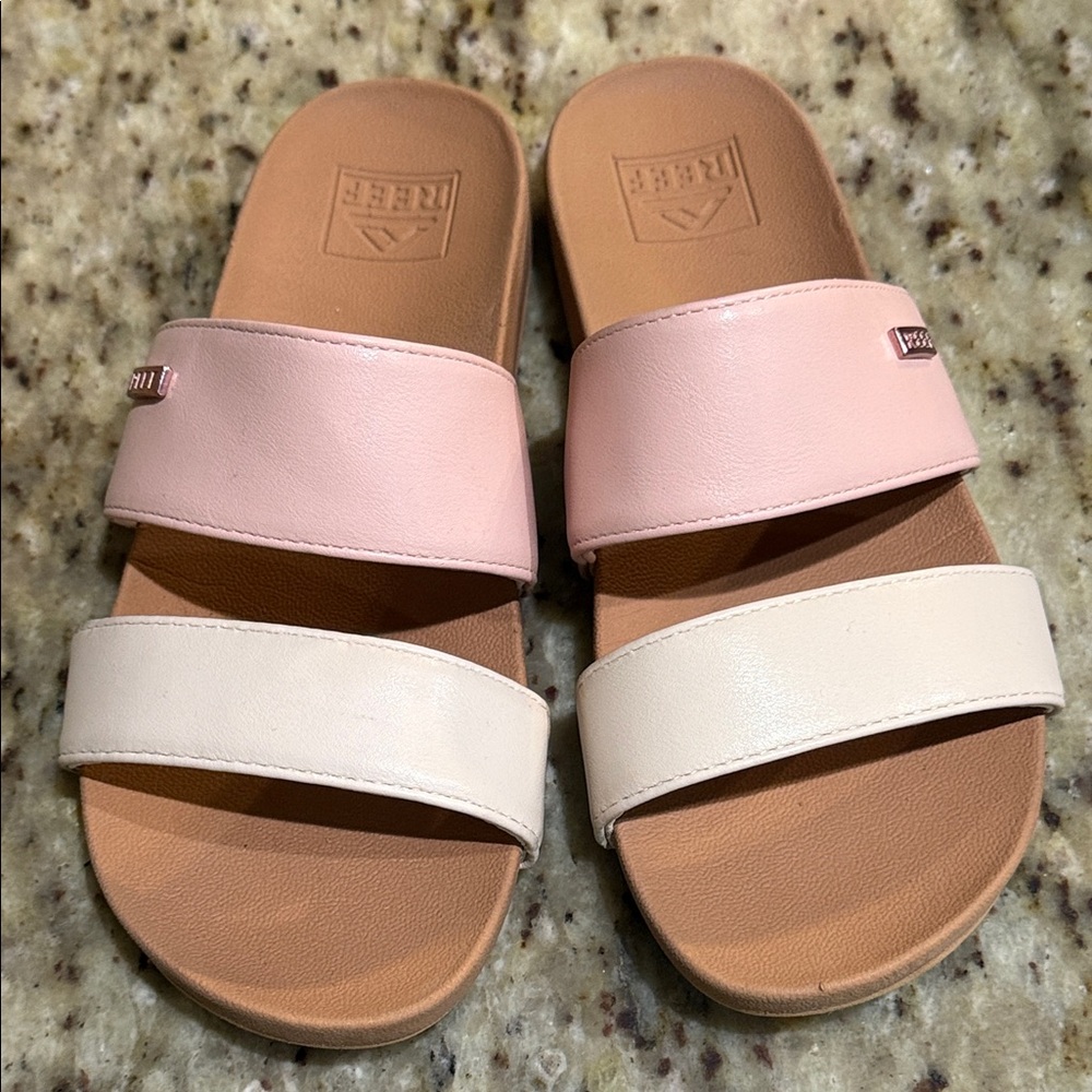 Reef Cushion Vista Pink & Cream Slide Sandals 37